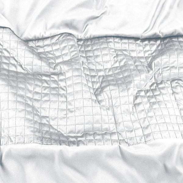 Velvet Duvet Cover Set Band | White | Single - 140cm (W) x 220cm (L) - The Bedding & Blankets Store
