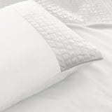 Velvet Duvet Cover Set Band | White | Single - 140cm (W) x 220cm (L) - The Bedding & Blankets Store