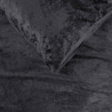 Velvet Duvet Cover Set Crystal | Black | Single - 140cm (W) x 220cm (L) - The Bedding & Blankets Store