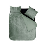 Velvet Duvet Cover Set Crystal | Green | Single - 140cm (W) x 220cm (L) - The Bedding & Blankets Store