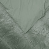 Velvet Duvet Cover Set Crystal | Green | Single - 140cm (W) x 220cm (L) - The Bedding & Blankets Store