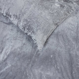Velvet Duvet Cover Set Crystal | Grey | Single - 140cm (W) x 220cm (L) - The Bedding & Blankets Store