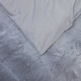 Velvet Duvet Cover Set Crystal | Grey | Single - 140cm (W) x 220cm (L) - The Bedding & Blankets Store