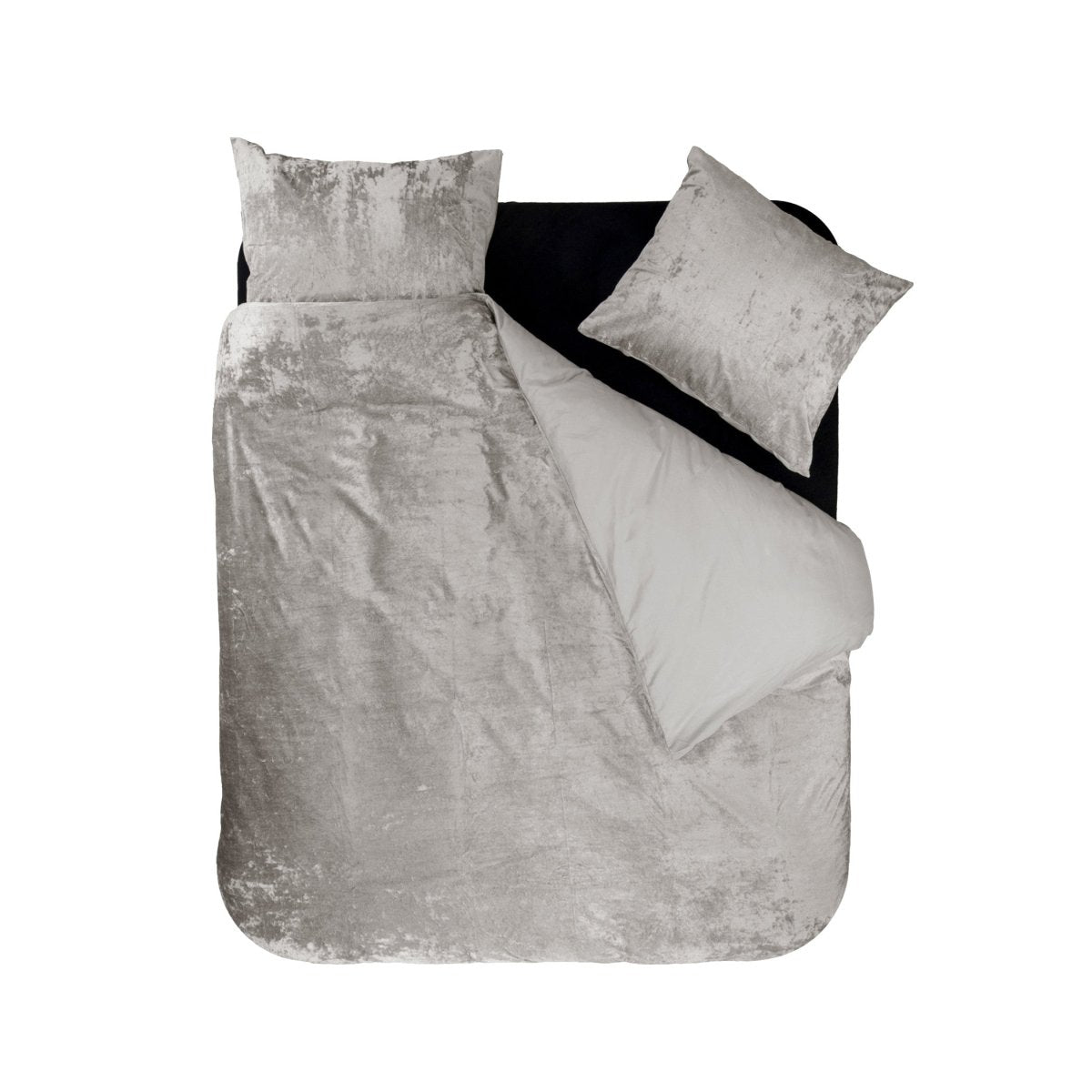 Velvet Duvet Cover Set Crystal | Sand | Single - 140cm (W) x 220cm (L) - The Bedding & Blankets Store
