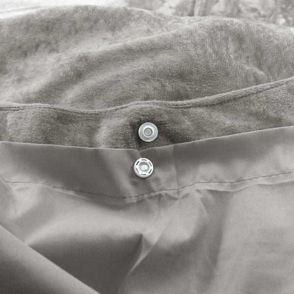 Velvet Duvet Cover Set Crystal | Sand | Single - 140cm (W) x 220cm (L) - The Bedding & Blankets Store