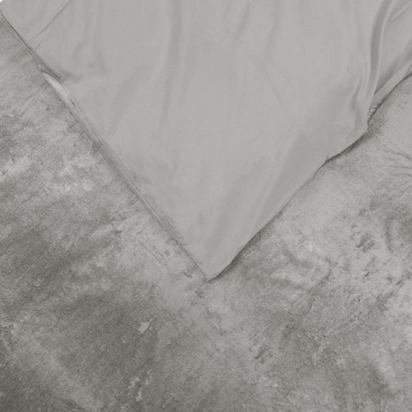 Velvet Duvet Cover Set Crystal | Sand | Single - 140cm (W) x 220cm (L) - The Bedding & Blankets Store