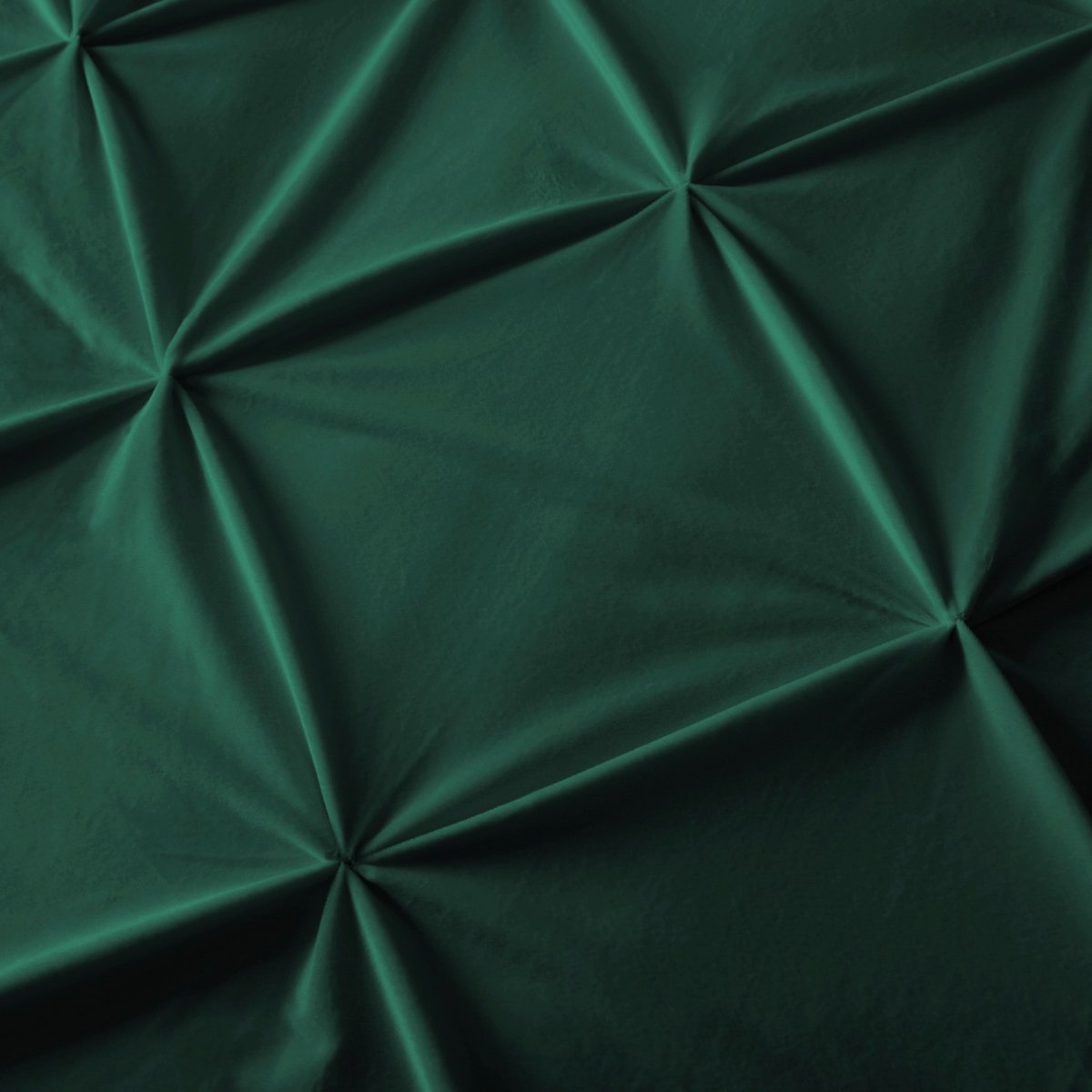 Velvet Duvet Cover Set Pintuck | Green | Double - 200cm (W) x 220cm (L) - The Bedding & Blankets Store