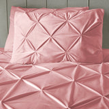 Velvet Duvet Cover Set Pintuck | Pink | Single - 140cm (W) x 220cm (L) - The Bedding & Blankets Store