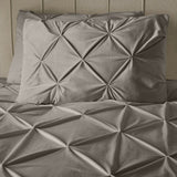 Velvet Duvet Cover Set Pintuck | Sand | Double - 200cm (W) x 220cm (L) - The Bedding & Blankets Store