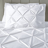 Velvet Duvet Cover Set Pintuck | White | Double - 200cm (W) x 220cm (L) - The Bedding & Blankets Store