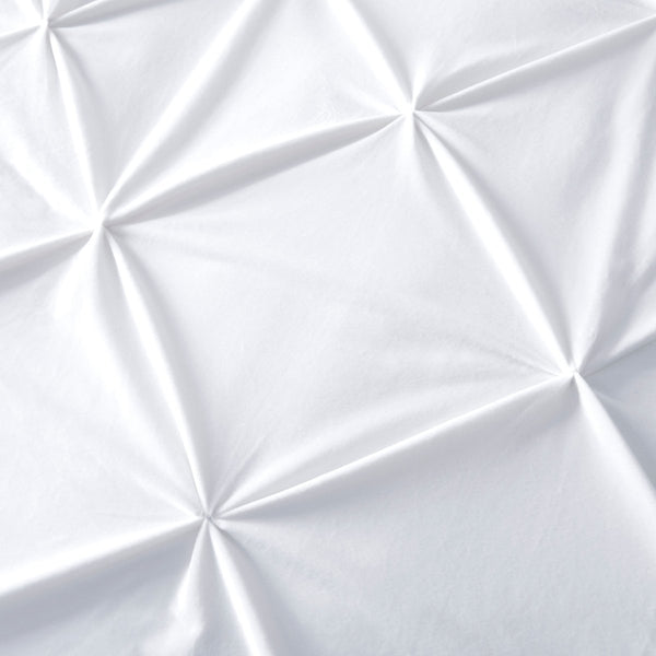 Velvet Duvet Cover Set Pintuck | White | Double - 200cm (W) x 220cm (L) - The Bedding & Blankets Store