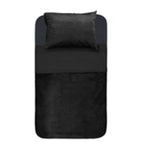 Velvet Duvet Cover Set Piping | Black | Single - 140cm (W) x 220cm (L) - The Bedding & Blankets Store
