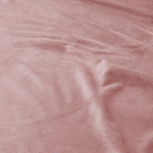 Velvet Duvet Cover Set Piping | Pink | Double - 200cm (W) x 220cm (L) - The Bedding & Blankets Store