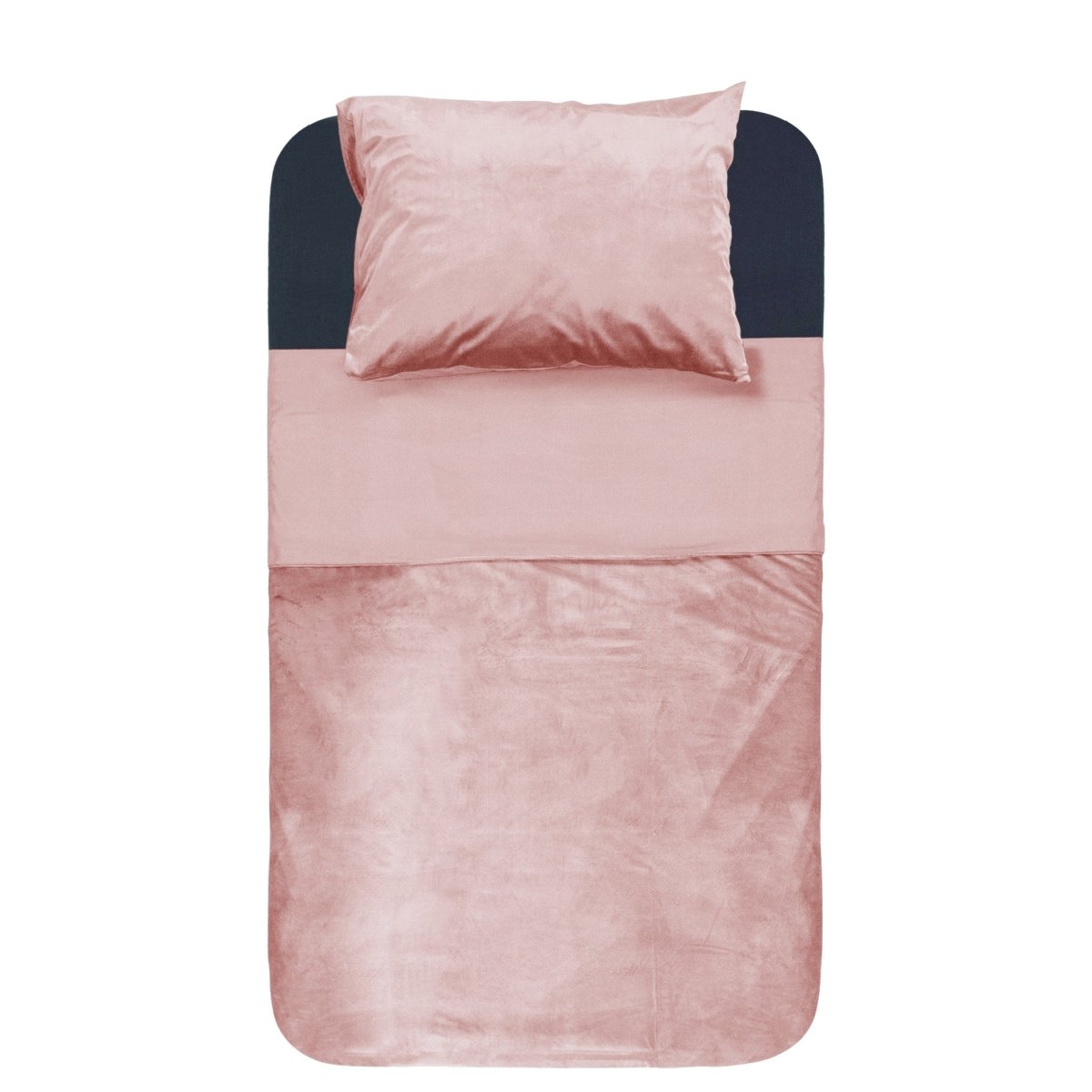 Velvet Duvet Cover Set Piping | Pink | Single - 140cm (W) x 220cm (L) - The Bedding & Blankets Store