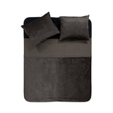 Velvet Duvet Cover Set Piping | Taupe | Single - 140cm (W) x 220cm (L) - The Bedding & Blankets Store