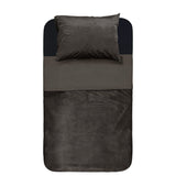 Velvet Duvet Cover Set Piping | Taupe | Single - 140cm (W) x 220cm (L) - The Bedding & Blankets Store