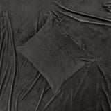 Velvet Duvet Cover Set Piping | Taupe | Single - 140cm (W) x 220cm (L) - The Bedding & Blankets Store