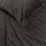Velvet Duvet Cover Set Piping | Taupe | Single - 140cm (W) x 220cm (L) - The Bedding & Blankets Store