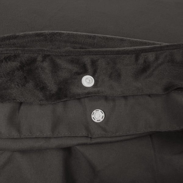 Velvet Duvet Cover Set Piping | Taupe | Single - 140cm (W) x 220cm (L) - The Bedding & Blankets Store