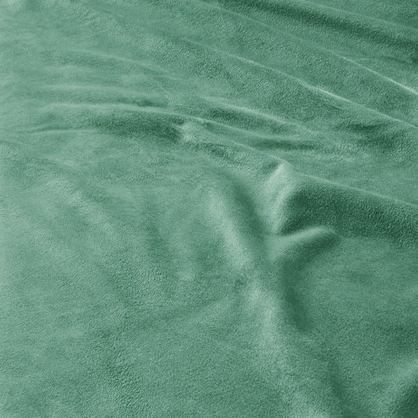 Velvet Duvet Cover Set Ruffles | Green | Double - 200cm (W) x 220cm (L) - The Bedding & Blankets Store