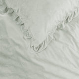 Velvet Duvet Cover Set Ruffles | White | Double - 200cm (W) x 220cm (L) - The Bedding & Blankets Store