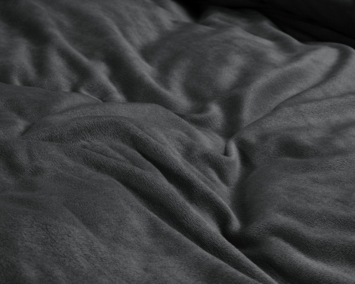 Velvet Duvet Cover Set Solid | Anthracite | Single - 140cm (W) x 220cm (L) - The Bedding & Blankets Store