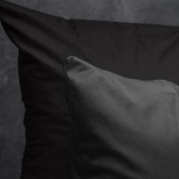 Velvet Duvet Cover Set Solid | Anthracite | Single - 140cm (W) x 220cm (L) - The Bedding & Blankets Store