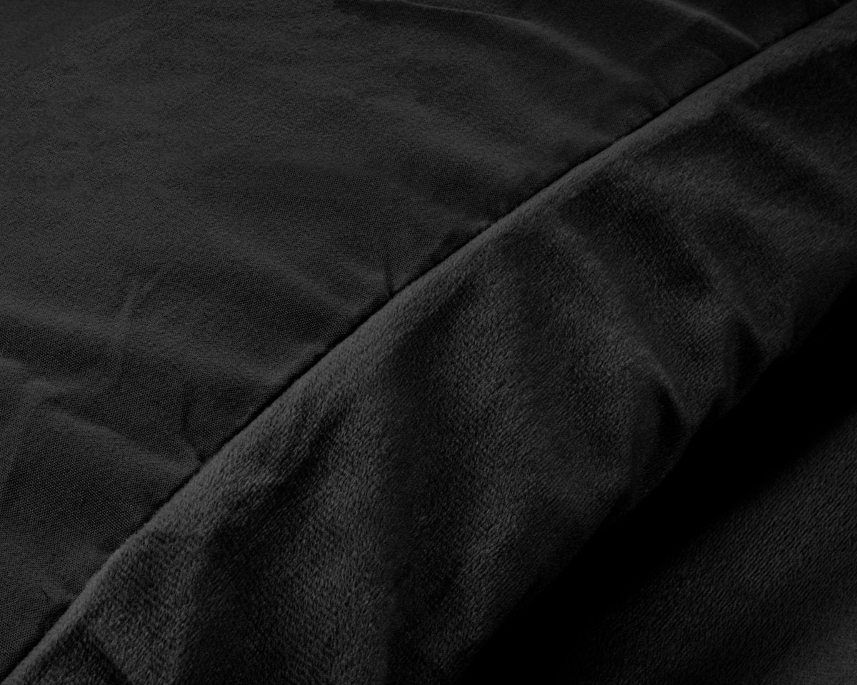 Velvet Duvet Cover Set Solid | Black | Double - 200cm (W) x 220cm (L) - The Bedding & Blankets Store