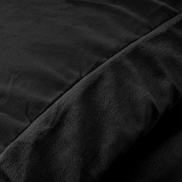 Velvet Duvet Cover Set Solid | Black | Double - 200cm (W) x 220cm (L) - The Bedding & Blankets Store