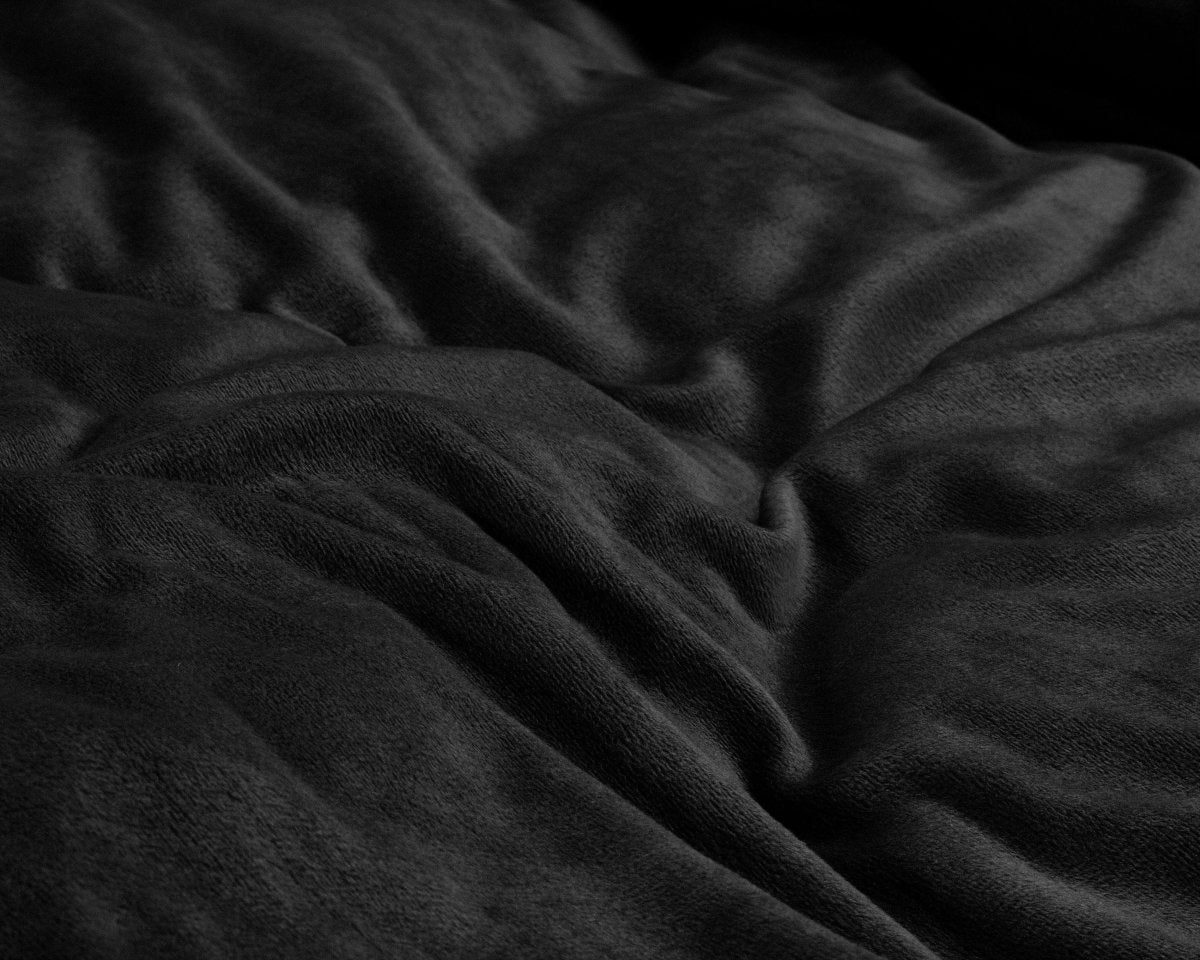 Velvet Duvet Cover Set Solid | Black | Double - 200cm (W) x 220cm (L) - The Bedding & Blankets Store
