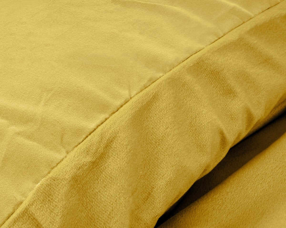 Velvet Duvet Cover Set Solid | Gold | Single - 140cm (W) x 220cm (L) - The Bedding & Blankets Store