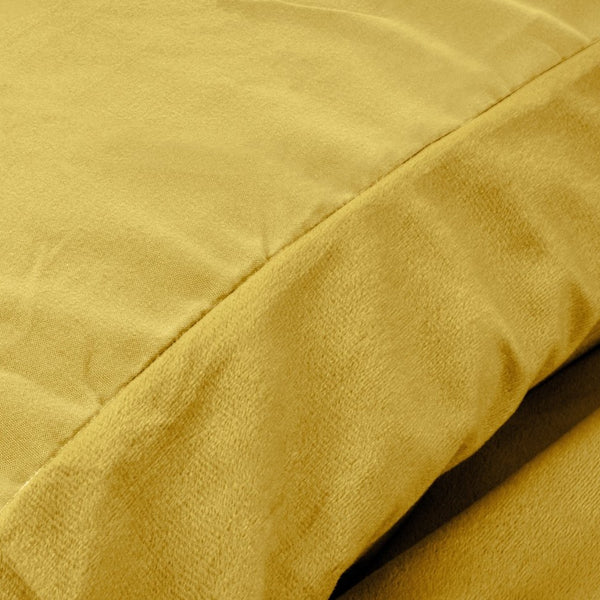 Velvet Duvet Cover Set Solid | Gold | Single - 140cm (W) x 220cm (L) - The Bedding & Blankets Store