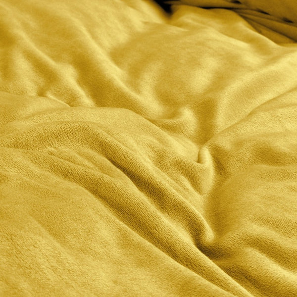 Velvet Duvet Cover Set Solid | Gold | Single - 140cm (W) x 220cm (L) - The Bedding & Blankets Store