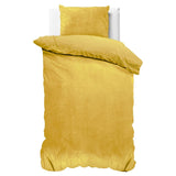 Velvet Duvet Cover Set Solid | Gold | Single - 140cm (W) x 220cm (L) - The Bedding & Blankets Store