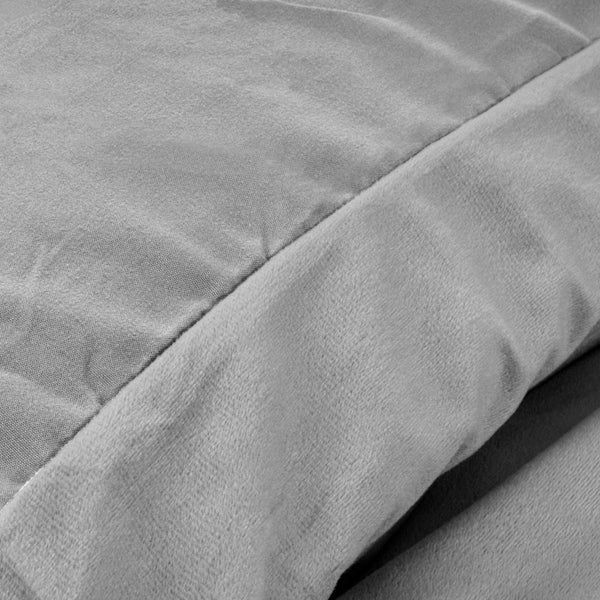 Velvet Duvet Cover Set Solid | Grey | Single - 140cm (W) x 220cm (L) - The Bedding & Blankets Store