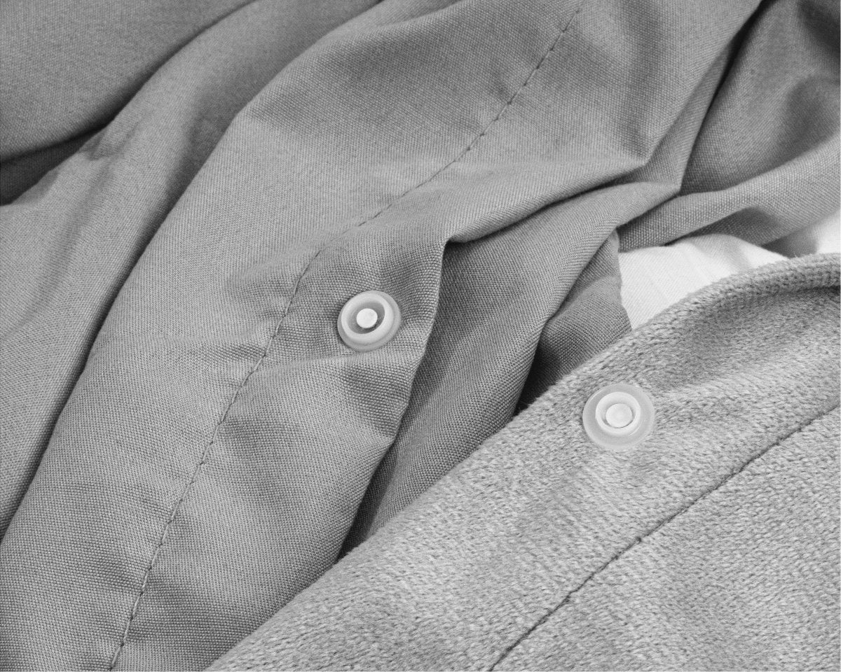 Velvet Duvet Cover Set Solid | Grey | Single - 140cm (W) x 220cm (L) - The Bedding & Blankets Store