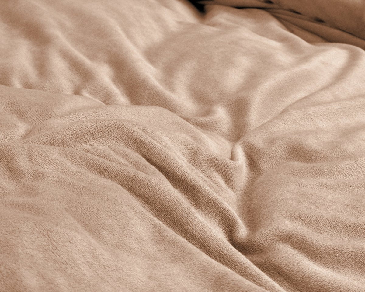 Velvet Duvet Cover Set Solid | Nude | Single - 140cm (W) x 220cm (L) - The Bedding & Blankets Store
