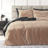 Velvet Duvet Cover Set Solid | Nude | Single - 140cm (W) x 220cm (L) - The Bedding & Blankets Store