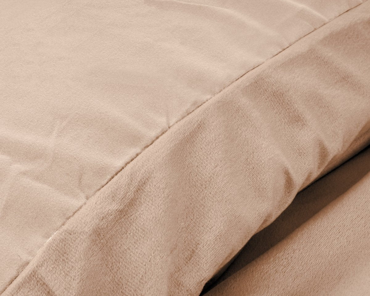 Velvet Duvet Cover Set Solid | Nude | Single - 140cm (W) x 220cm (L) - The Bedding & Blankets Store