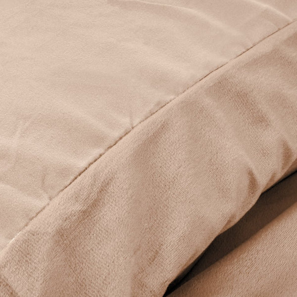 Velvet Duvet Cover Set Solid | Nude | Single - 140cm (W) x 220cm (L) - The Bedding & Blankets Store