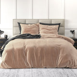 Velvet Duvet Cover Set Solid | Nude | Single - 140cm (W) x 220cm (L) - The Bedding & Blankets Store