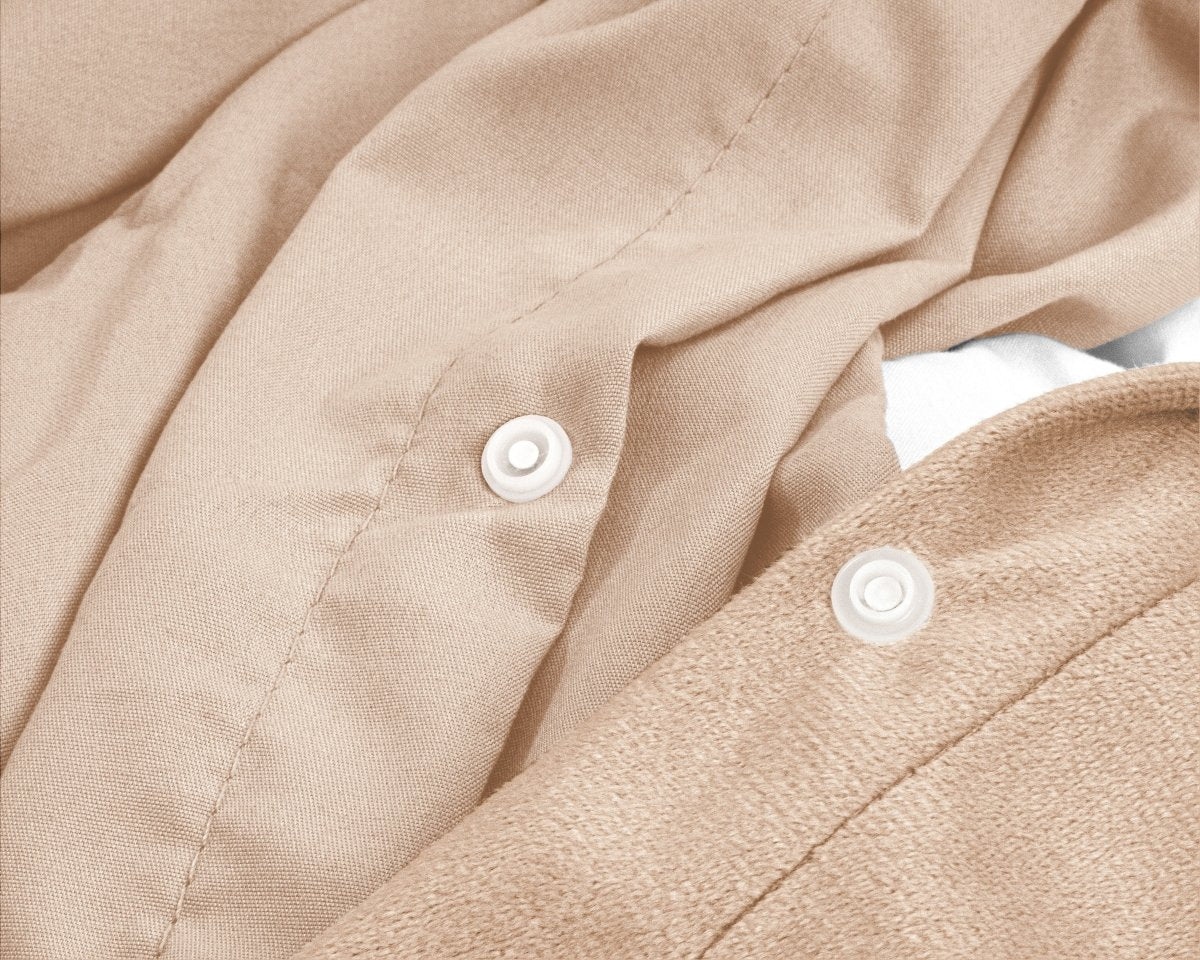 Velvet Duvet Cover Set Solid | Nude | Single - 140cm (W) x 220cm (L) - The Bedding & Blankets Store