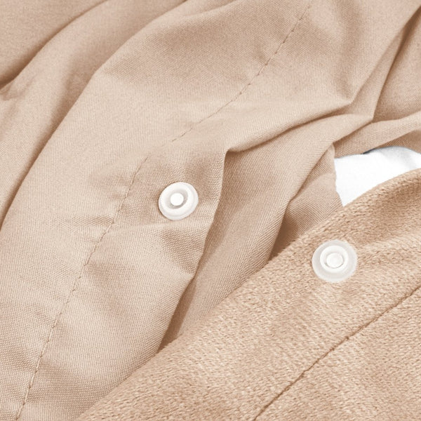 Velvet Duvet Cover Set Solid | Nude | Single - 140cm (W) x 220cm (L) - The Bedding & Blankets Store