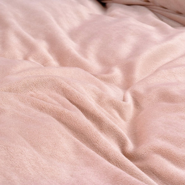 Velvet Duvet Cover Set Solid | Pink | Single - 140cm (W) x 220cm (L) - The Bedding & Blankets Store