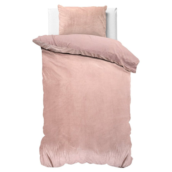 Velvet Duvet Cover Set Solid | Pink | Single - 140cm (W) x 220cm (L) - The Bedding & Blankets Store