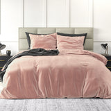 Velvet Duvet Cover Set Solid | Pink | Single - 140cm (W) x 220cm (L) - The Bedding & Blankets Store