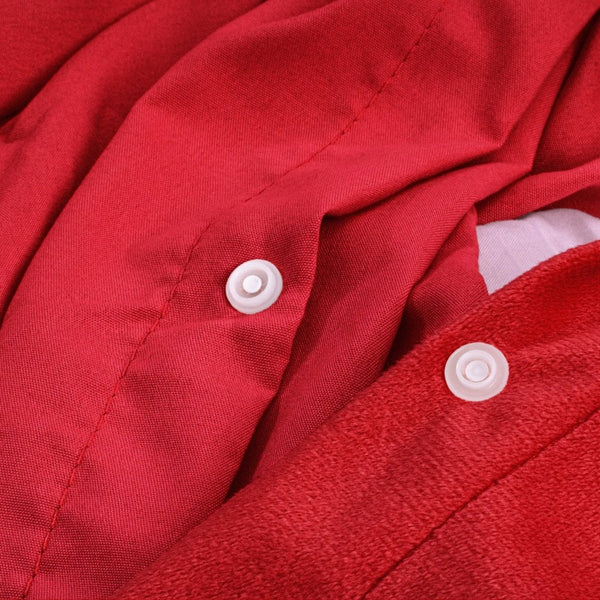 Velvet Duvet Cover Set Solid | Red | Single - 140cm (W) x 220cm (L) - The Bedding & Blankets Store