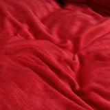 Velvet Duvet Cover Set Solid | Red | Single - 140cm (W) x 220cm (L) - The Bedding & Blankets Store