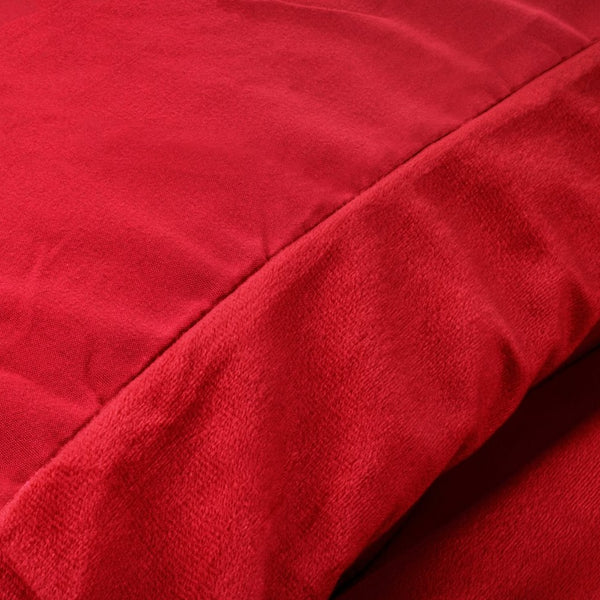 Velvet Duvet Cover Set Solid | Red | Single - 140cm (W) x 220cm (L) - The Bedding & Blankets Store
