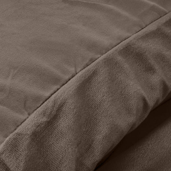 Velvet Duvet Cover Set Solid | Taupe | Single - 140cm (W) x 220cm (L) - The Bedding & Blankets Store